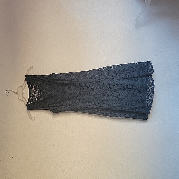 LIZ CLAIRBONE esleveeles roundneck midi dress size 8 color green  lace - Picture 1 of 15